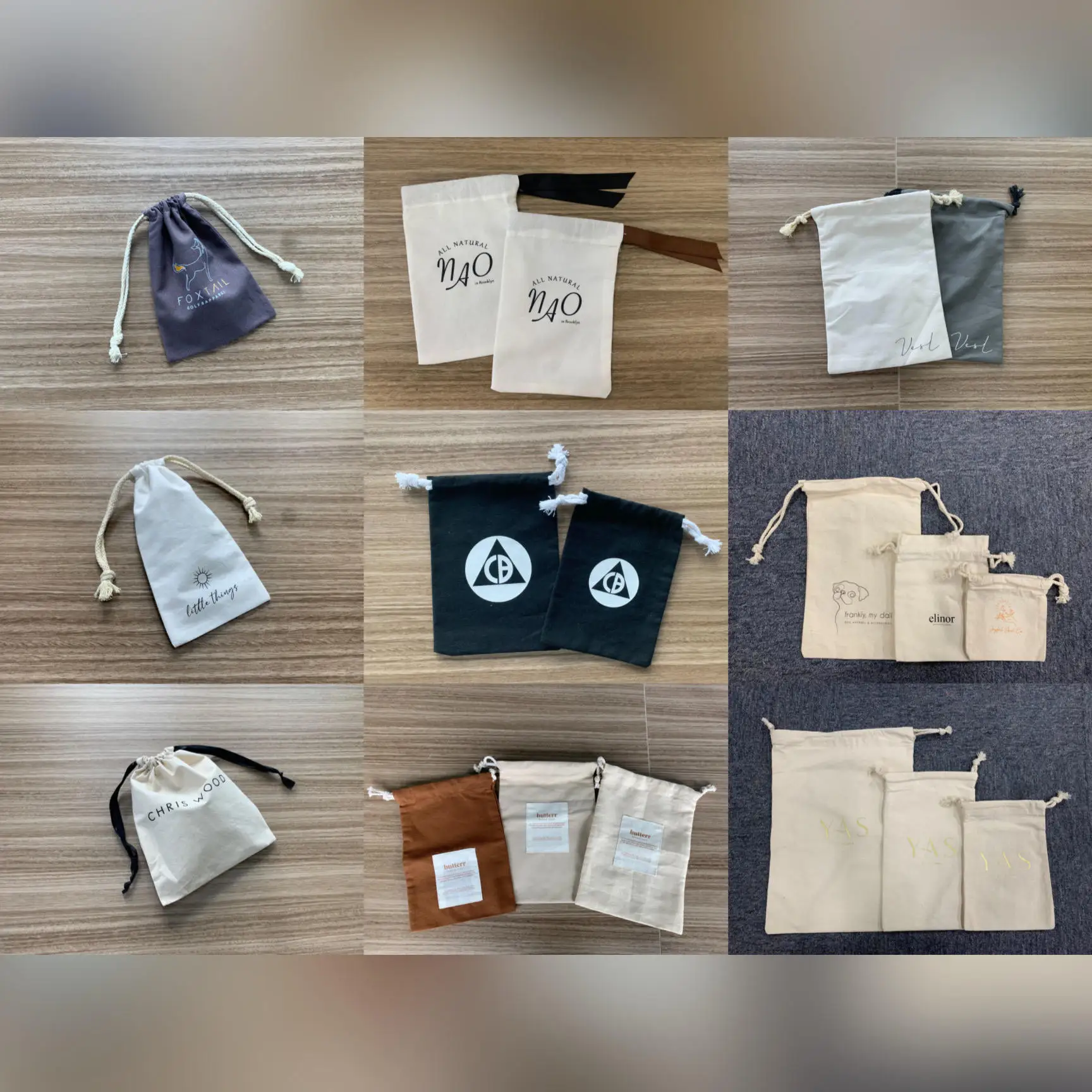 Прочная сумка на шнурке из органического хлопка с индивидуальным
