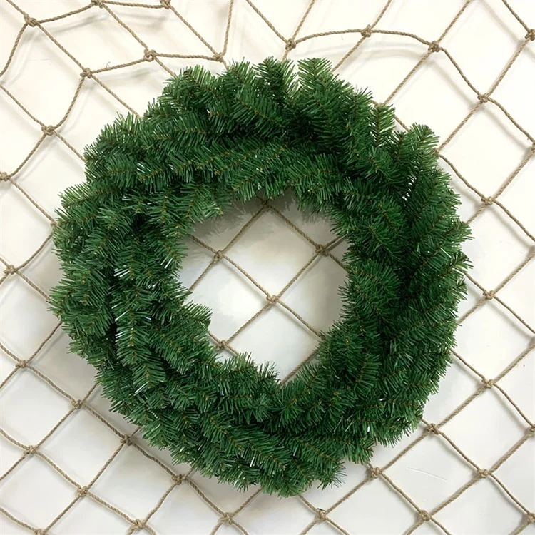 wholesale bulk hanging 12 inch 50cm 60cm green plain flat pvc plastic artificial christmas tree garlands wreaths for front door