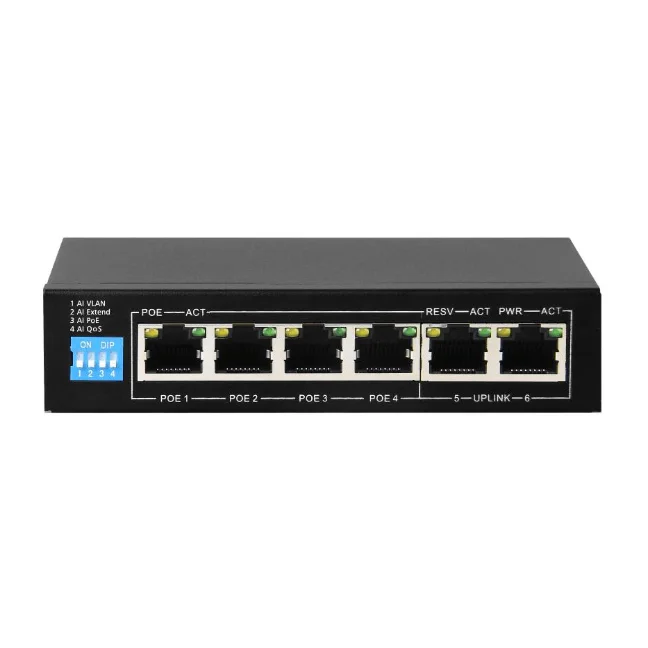 OEM Unmanaged 96W Hi Poe BT standard Power Over Ethernet Switch 100Mbps