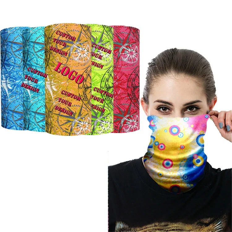 2025 Wholesale Custom Multifunctional Seamless Recycled Polyester Cycling Tube Bandana Custom UPF 50 Breathable Fish Neck Gaiter