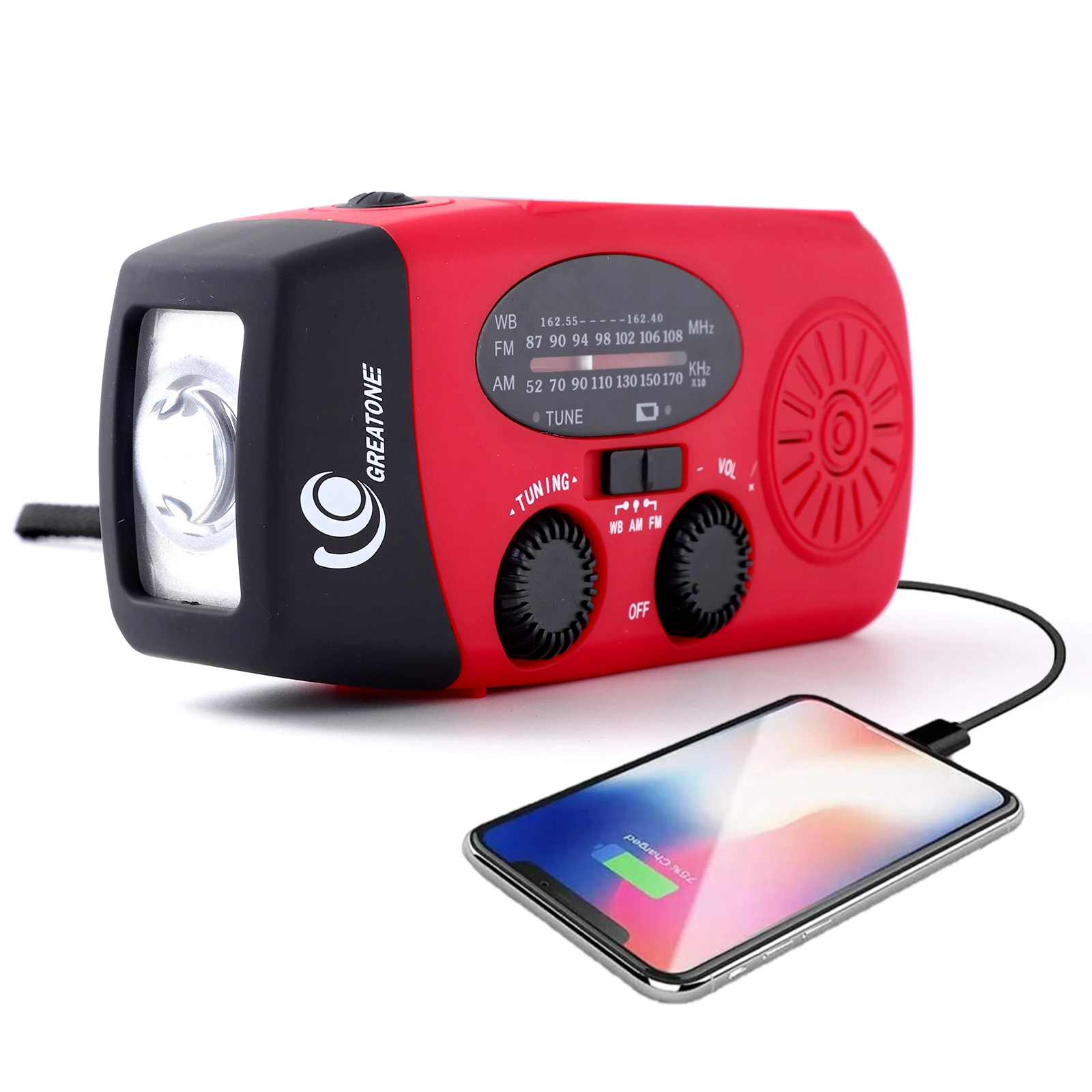 Hiking outdoor waterproof dynamo emergency new torch weather radio with hand crank 3 Model Flashlight SOS Alarm