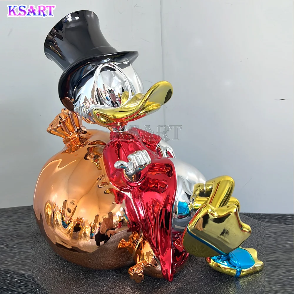 Factory high quality electroplated money bags Monopoly Resin crafts store decorations Alec Monopoly cartoon display