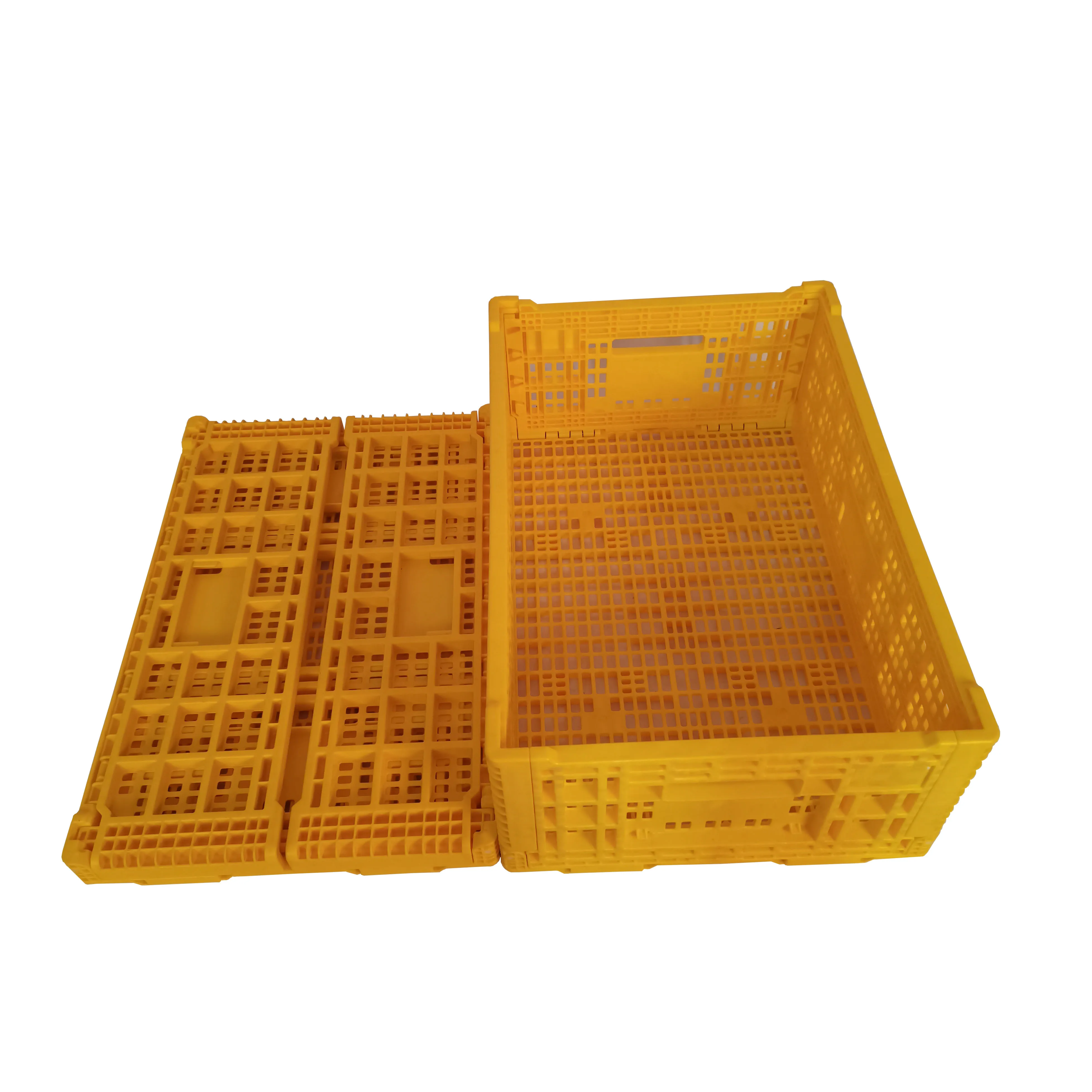 Pallet Packaging Storage Crates Wood Look Plastic Foldable Wooden Stackable Collapsible Hand Fruit Vegetable Pp Folding Mesh HZL