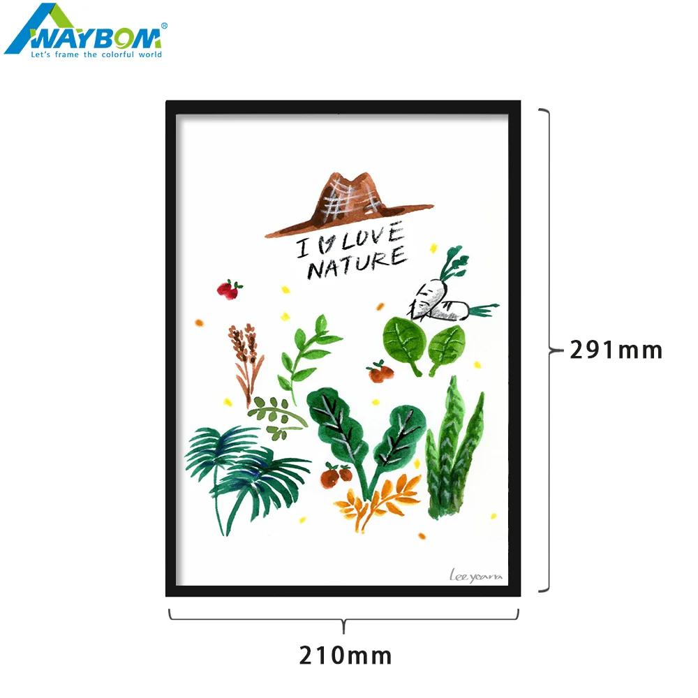 Art Picture Size A1/A2/A3/A4 Colorful Metal Aluminum Picture Photo Frame for Wall Art Decor