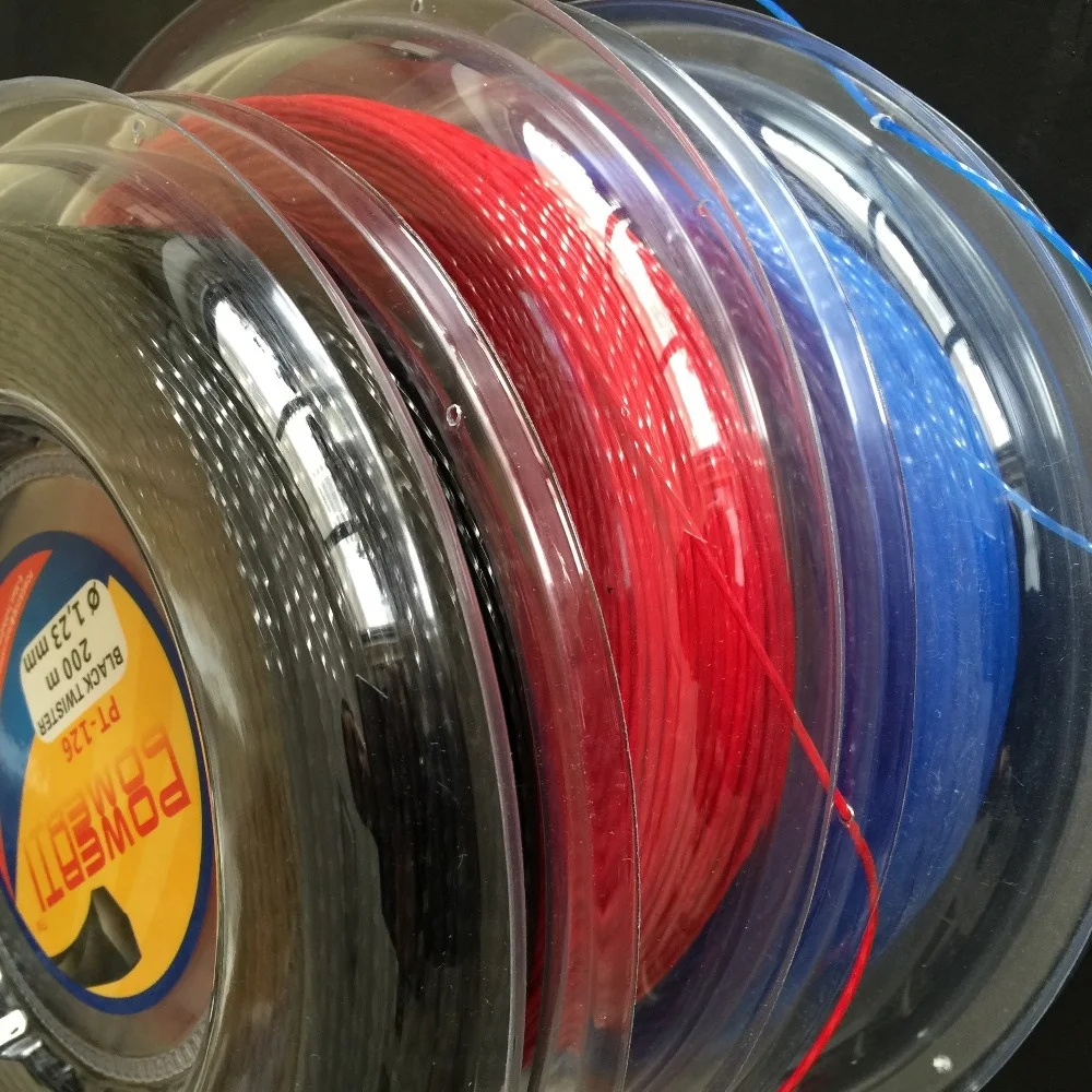 
POWERTI Twister Twist Polyester Tennis Racket String 200m Reel 1.23mm Tennis Racquet String Durable Gym Training String 