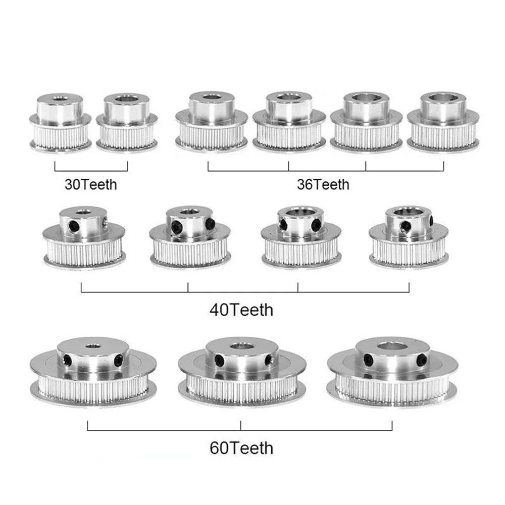 TWOTREES GT2 Timing Pulley 30/36/4060 Teeth with 5mm or 8mm Bore Aluminum Gear For 3D Printer Parts Timing Belt 6mm 10mm