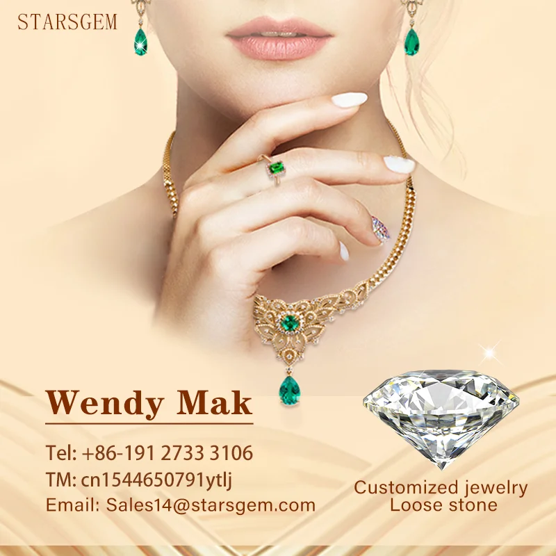 Starsgem moissanite diamond D color 8*10mm Emerald cut pass diamond tester hip hop vvs moissanite color diamond for ring