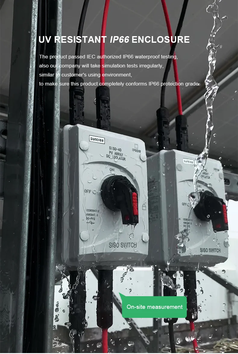 Australian Standard IP66 4P 1000V to 1200V electric solar dc isolator switch