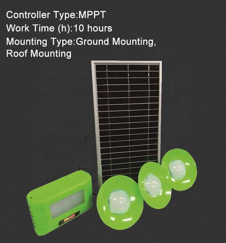 High Performance 4W/10V Polysilicon Panel Solar Light Kit With 5M Cable