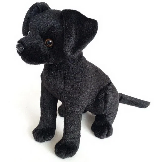 factory wholesale plush dog stuffed toy lifelike stuffed sitting black labrador dog  plush toy