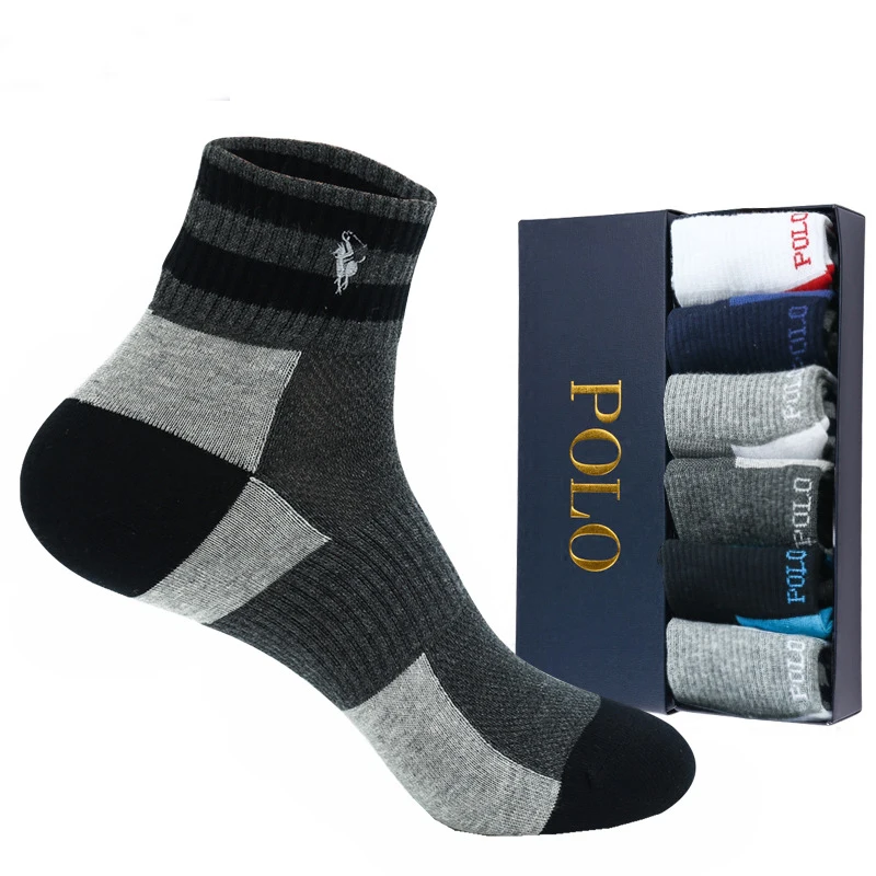 Мужские носки-поло, модные брендовые носки-поло, высококачественные мужские носки поло