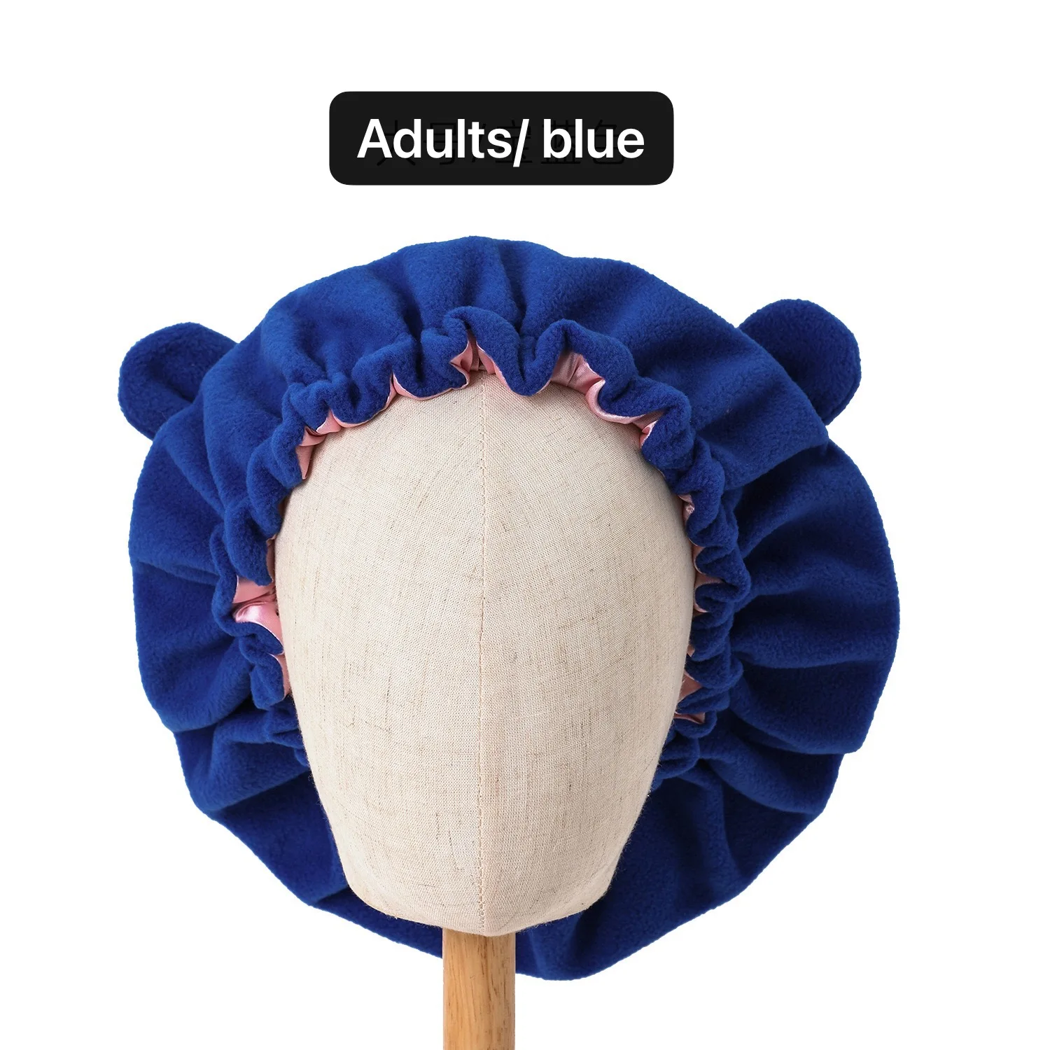 New lovely custom logo double layer winter hat with ears mommy and me hair bonnets hats for winter