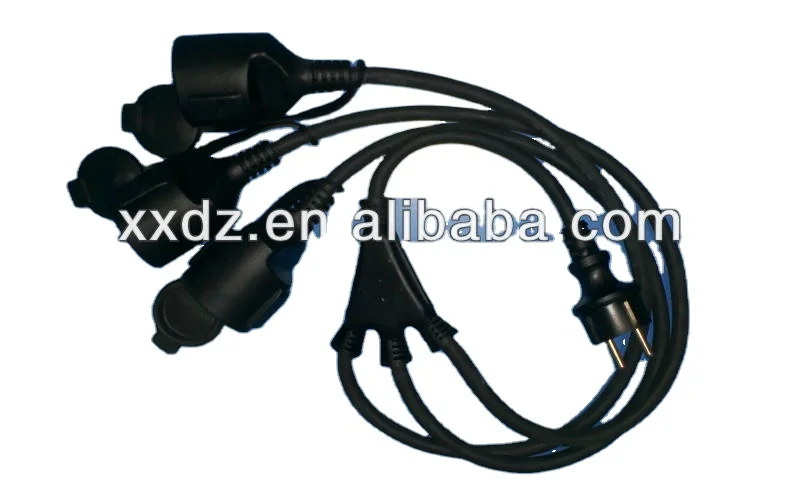 Europea waterproof power cord with W type