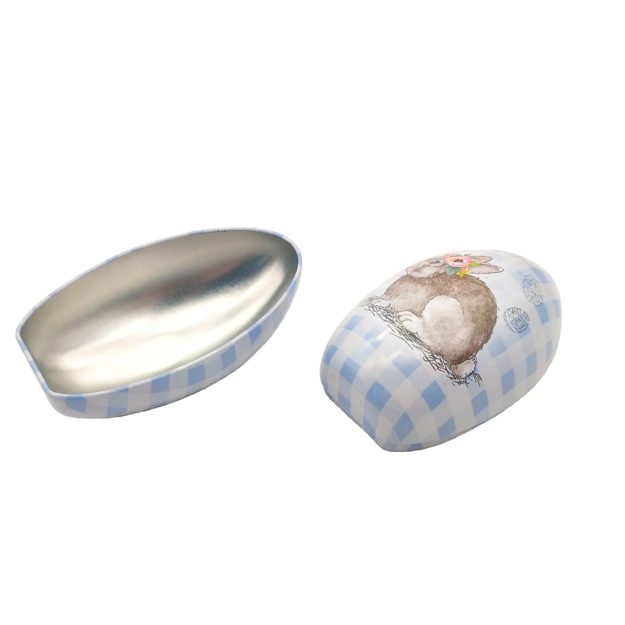 Оптовая продажа, алюминиевая жестяная коробка в форме яйца, пустая металлическая коробка для еды