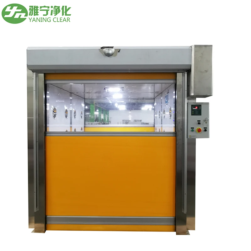 YANING Infrared Sensor PVC Roller Shutter Door HEPA Filter Goods Cargo Air Shower for Cleanroom Manufacturer