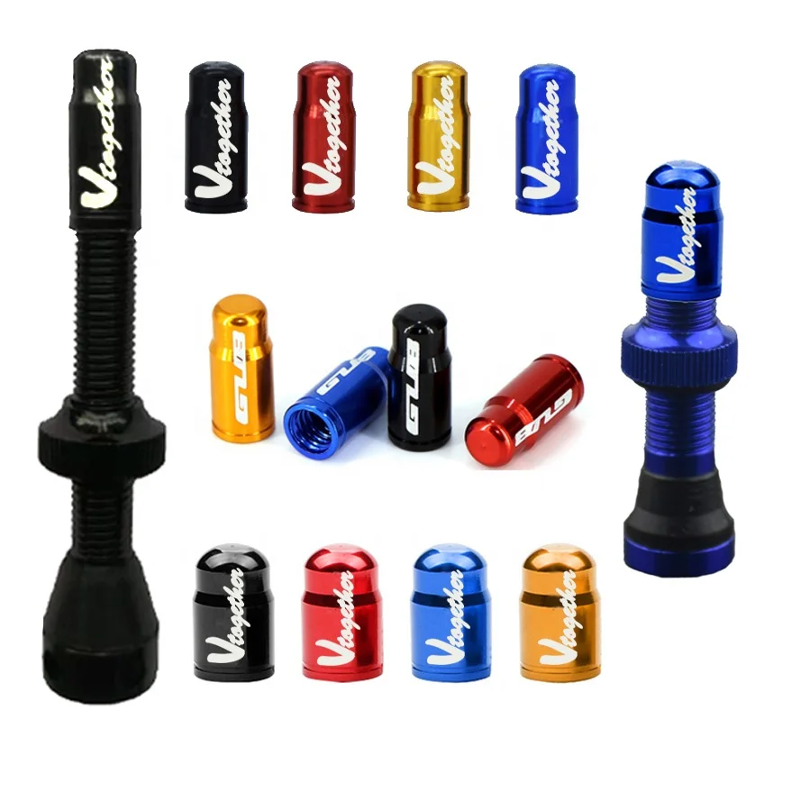 Vtogether V00029600 Custom Logo French Style Bullet Tyre Valve Caps for Road MTB Racing BMX Mountain Bike  Presta Valve Caps