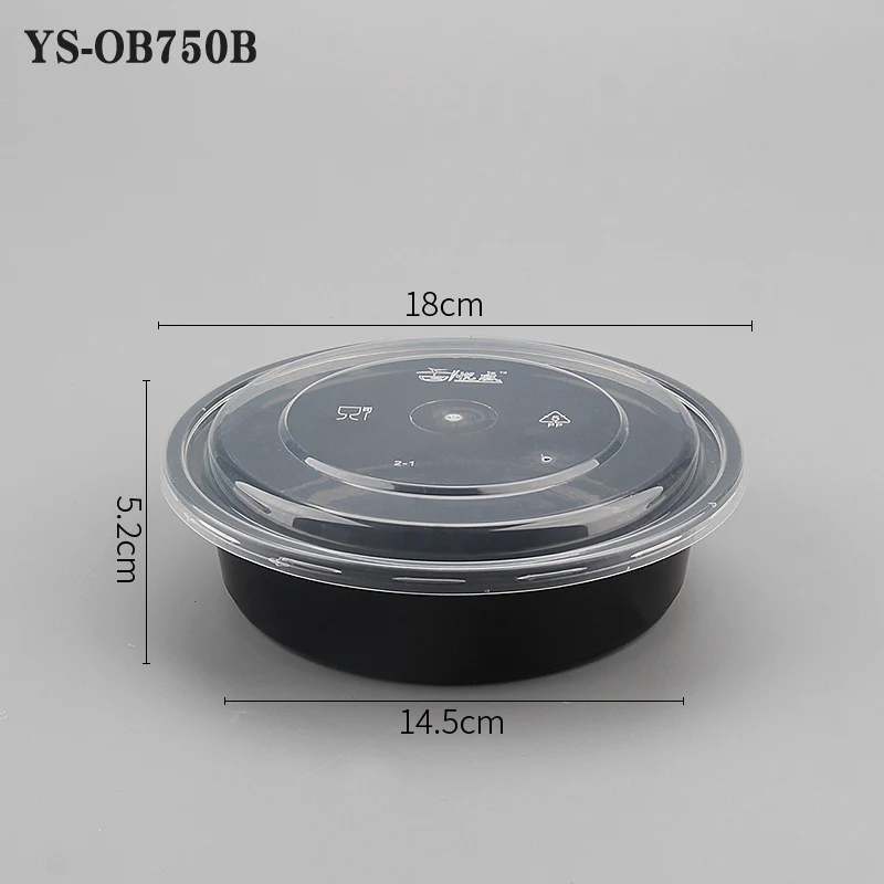 750ml disposable takeaway plastic food round bowl containers fruit salad packaging with lid