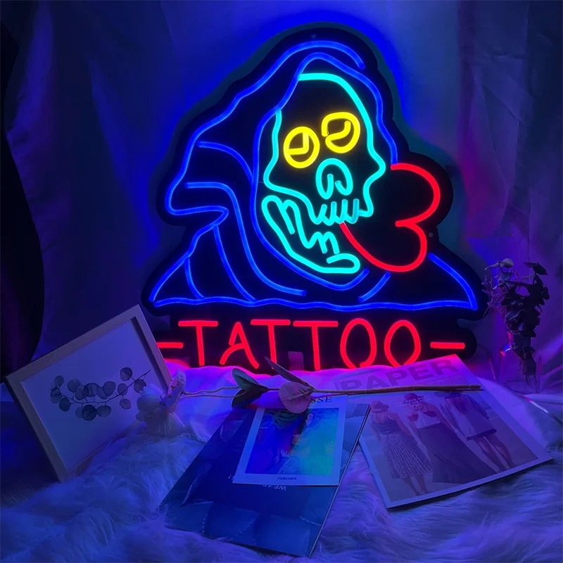 Wholesale color changing RGB neon light water pink neon night light lamp led anime tattoo neon sign