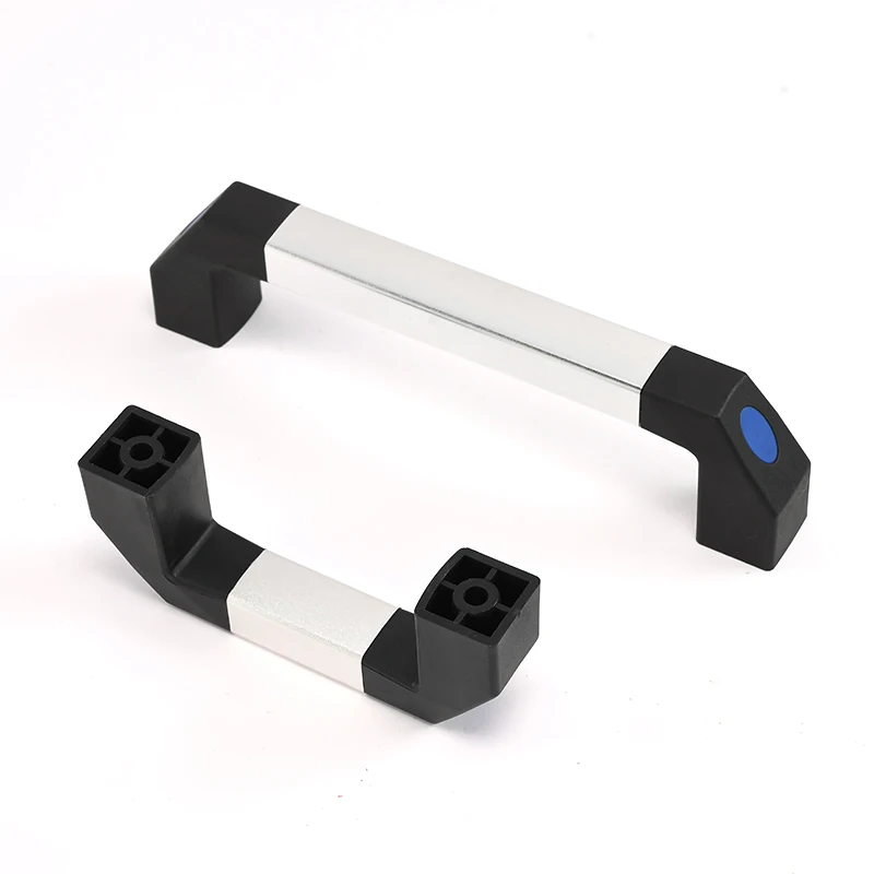 Long round tubular aluminum alloy bridge plastic handle for machinery cabinet