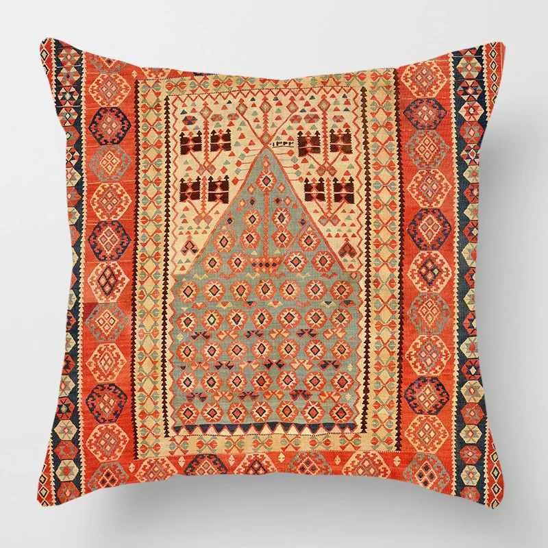 Amity Turkish Ethnic Style Printing Throw Pillow Cover Pillowcase Home Decoration Indian Sofa Cushion Cover 45x45