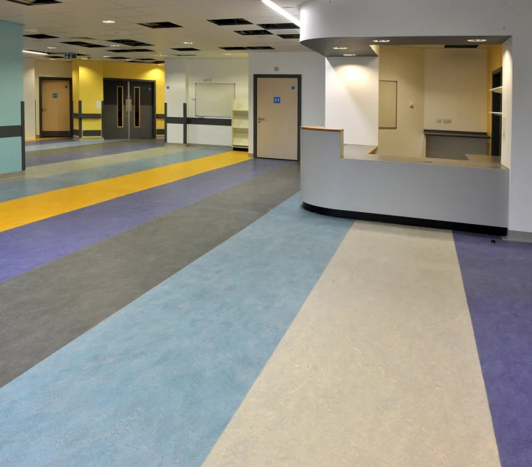 Relle Floor Roll Sheet Plastic Linoleum Vinyl in Guangzhou Hospital Grade Pvc PUR Coating Indoor Anti Bacteria Modern