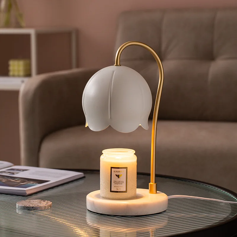 Marble Aromatherapy Candle Melting Lamp Romantic Bedroom Dimming Table Lamp Melting Wax Lamp