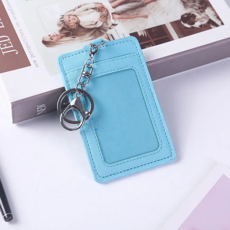 PU card holder with keychain