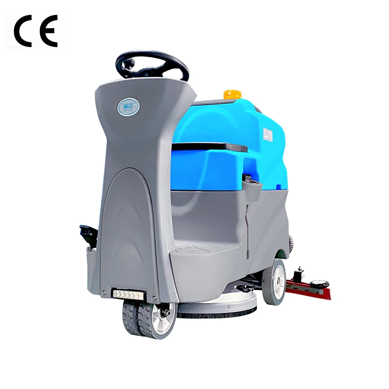 Factory Supply Industrial Floor Scrubber 70L Clean Water Tank with Brush Scrubber for Sweeping Machines