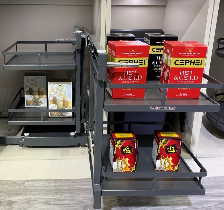 Factory Sell Kitchen storage Cabinet Magic Corner basket for Home usage cabinet accessories