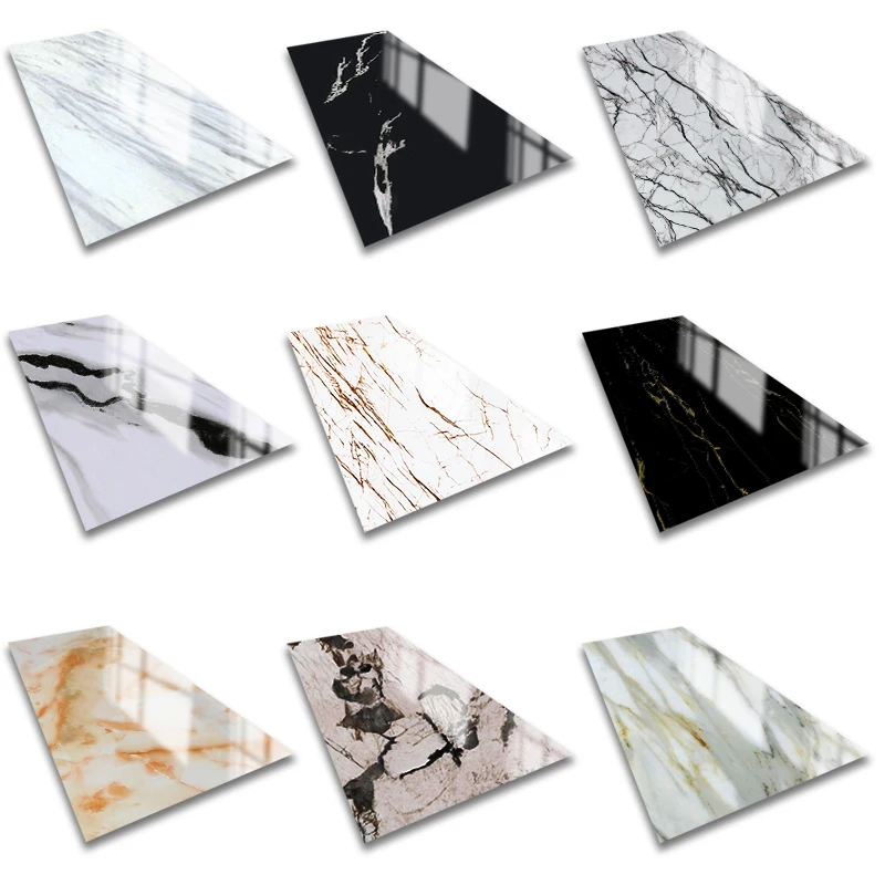 New Design 3mm Formaldehyde free Uv Board Waterproof Marble PVC Sheet Living Room Decoration Marble UV Panel Wall Panel