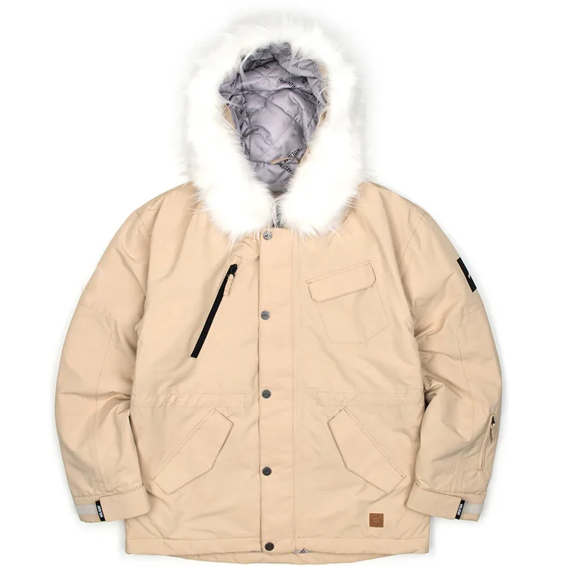 Теплая Съемная шапка с логотипом под заказ, меховая пуховая Лыжная парка, куртка с мехом