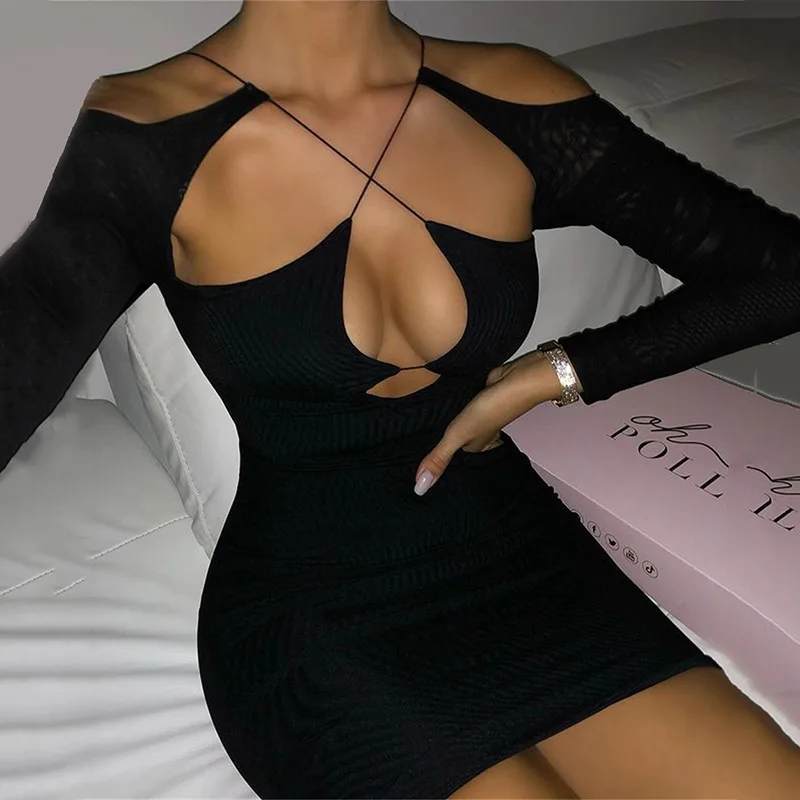 2021 Factory Hot Sale Women Long Sleeve Shein Discount Dress Plus Size Clothing Sexy Night For