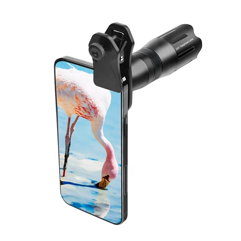 Phone external lens kit 20x zoom telephoto lens move 3 in 1 wide Angle and macro lens