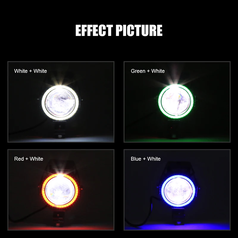  U7 светодиодная фара мотоцикла скутер Противотуманные фары LED ATV 12В Moto Рабочая прожектор лампы головного света DRL
