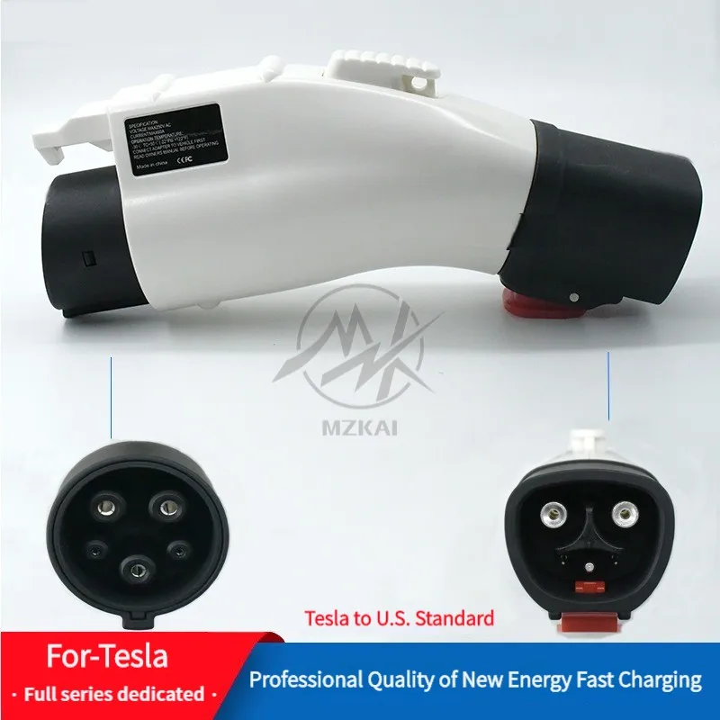 Travel Ev Charger Plug Portable AC 60A 250V forTesla model 3 To SAE J1772  American electric car Fast Charging Adapter