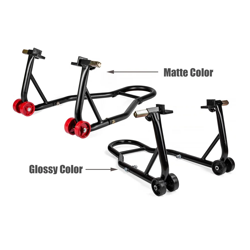 Black Powder Coating Rear Motorcycle Paddock Repair Lift Wheel Stand