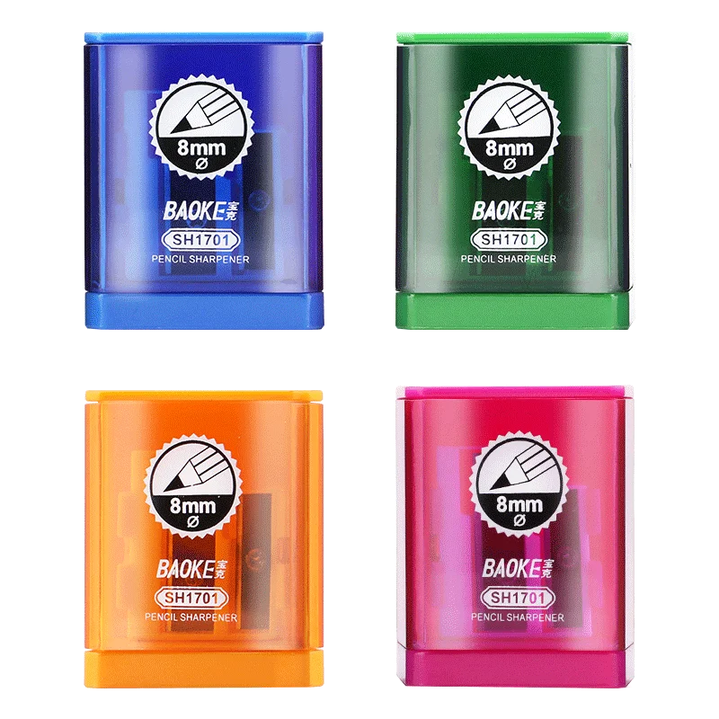 BAOKE 1PC 2 holes plastic pencil sharpeners manual for Art Suppliers/Student/School/Stationery