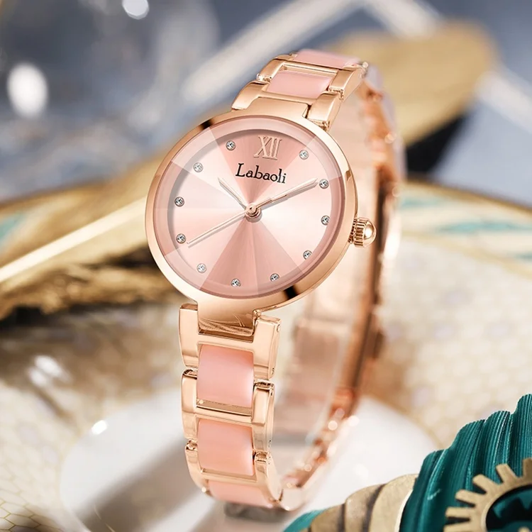 LABAOLI ceramic waterproof  watch band buckle custom watch bezel natural diamond watch ladies free shipping low price