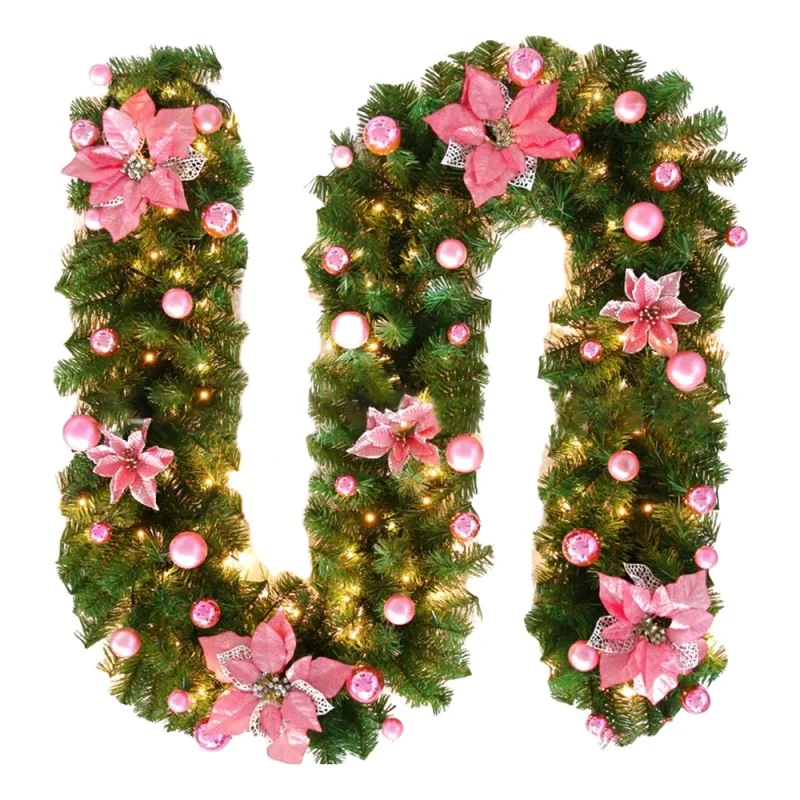 Christmas Wreath Handmade Rattan Pendant Garland Shopping Mall Christmas Tree Door Decoration Wreath Guirnalda Navidad Top grade
