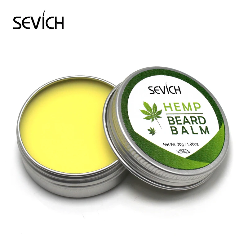 Крем для бороды с семенами конопли от собственного бренда SEVICH, блеск на заказ, OEM-изображение, блеск для бороды органического цвета
