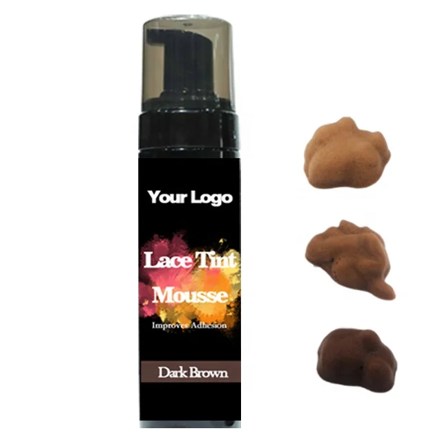200ML custom logo Waterproof Dye Organic Foam Melt Scalp Skin Tone Wig Tint Spray Hair Lace Wig Closure Frontal Tint Foam Mousse