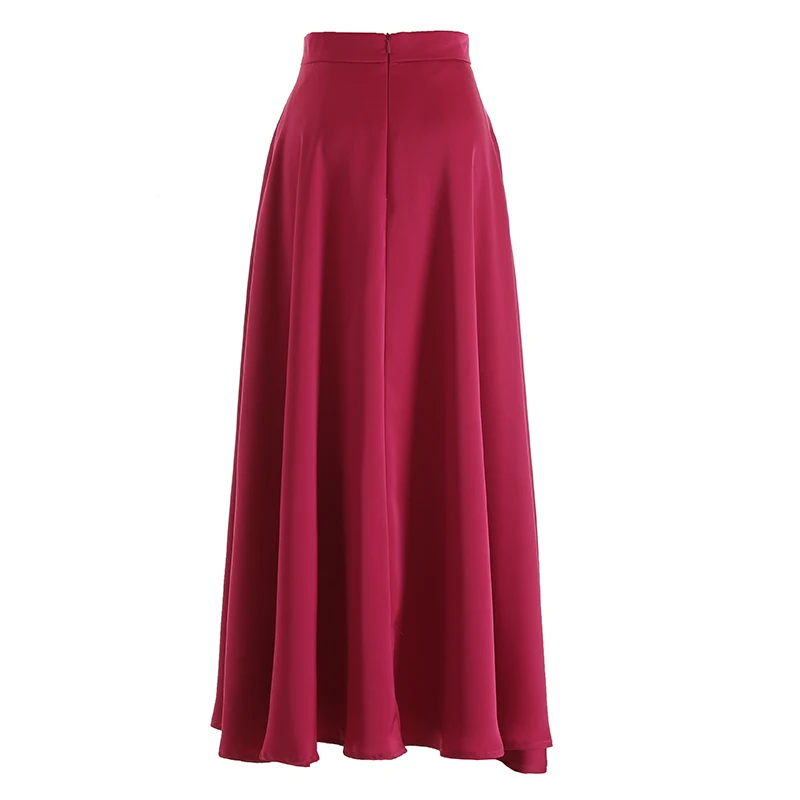 French Vintage Clothes Modern Classy Series Chic Trumpet Zipper-up Satin High Waist Office Ladies Elegant Women Skirt
