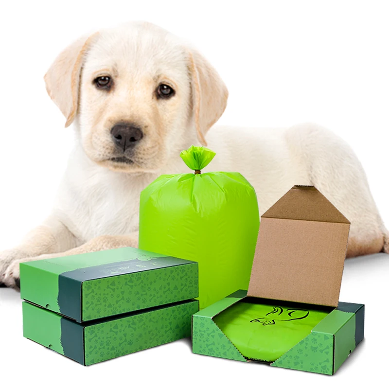 2024 New Large Thick Pink Eco Friendly Compostable Corn Starch Pop Biodegradable Poo Waste Garbage Bags Pet Dog Poop Bag