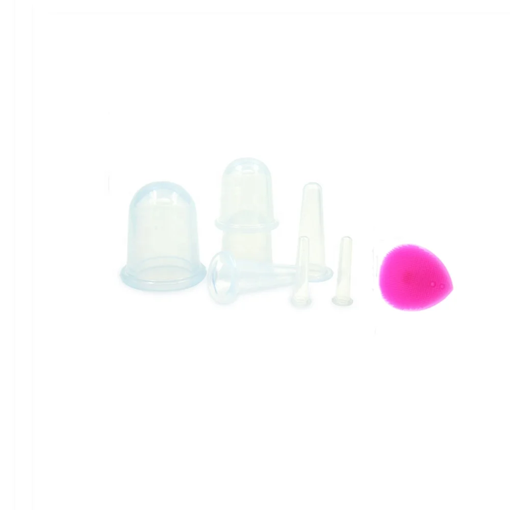 7pcs  massage cupping vacuum jars cans cupping silicone cans for body massage anti cellulite Anti-wrinkle de with brush