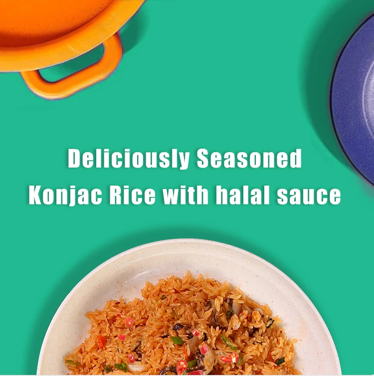 Meal Replacement Save Time Halal Spicy Sauce Keto Friendly Protein  Dried Konjac Rice Self Heating Shirataki Rice