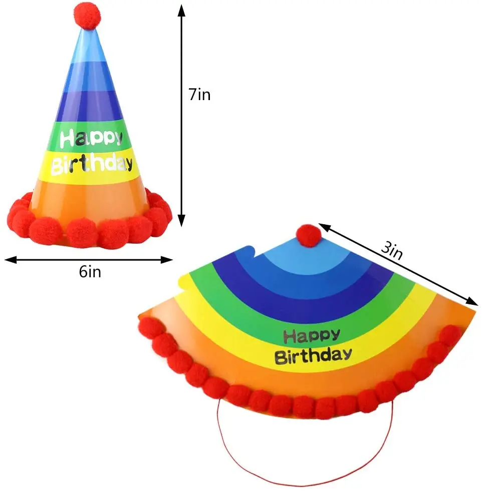 Dog Party Supplies Paper Birthday Hat with Bow Tie Necktie Collar Cone Hats