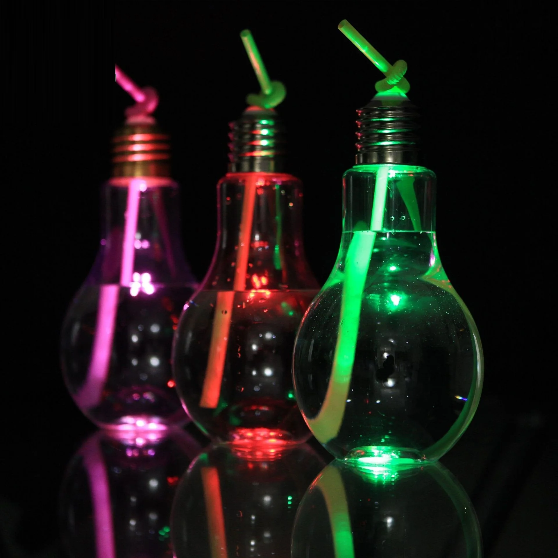 Мигающий светодиодный твердый чай с молоком одноразовая бутылка для сока лампочка стеклянная чашка