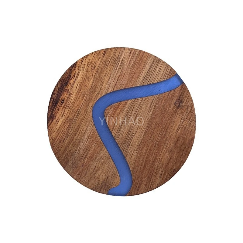 Hot Selling Handmade Decorative Wood Resin Coasters for Drink Tea Coffee Acacia Wood and Epoxy Resin Coasters