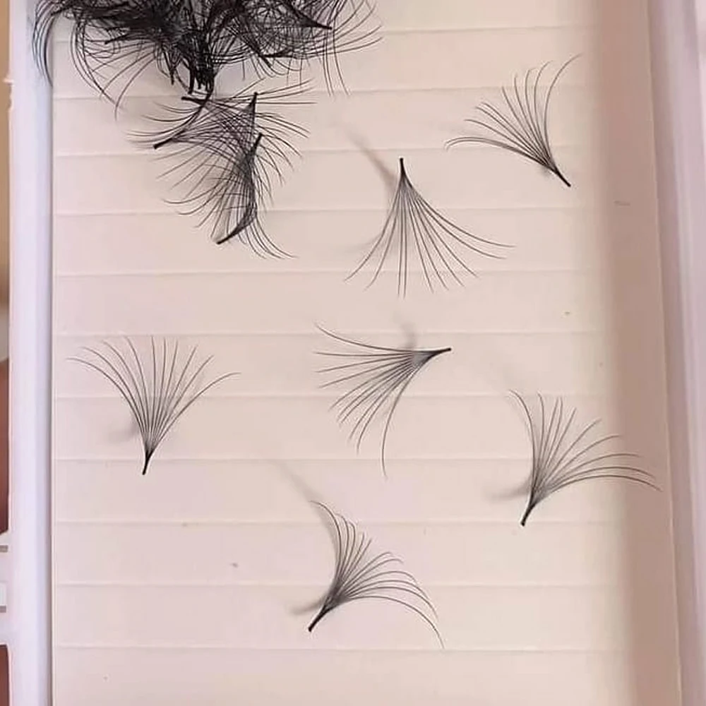 Loose Pre Made Fans Eyelash Extension Korea 300-500 1000 0.05 0.07 0.10 Premade Volume Fans Loose Premade Volume Fans Lashes