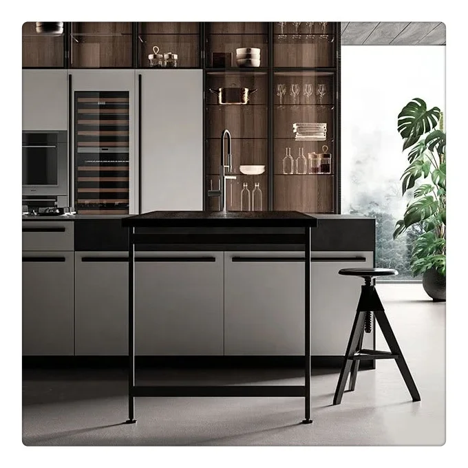 2022 Luxury Modern Modular Furniture Door Custom Ss Aluminum Outdoor Kitchen 304 Stainless Steel Kitchen Cabinet Made In China